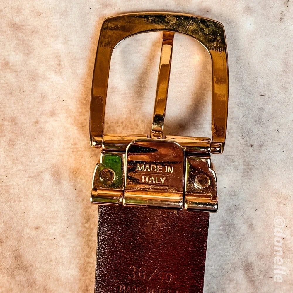 Vintage Yves Saint Laurent Removable Belt Buckle Vintage Yves Saint Laurent YSL Belt Reversible Gold Tone  main image 3